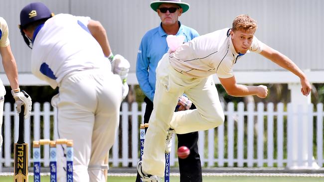 Norths bowler William Prestwidge. Picture, John Gass