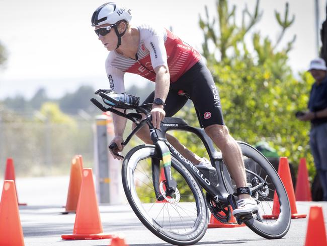 Cameron Wurf during the Seven Mile Beach Gala Day Triathlon. Picture: Chris Kidd