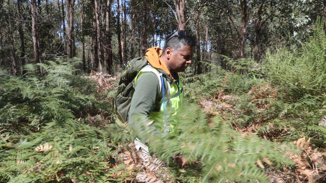 Volunteers organised a large-scale search to look for any sign of missing woman Samantha Murphy in bushland near Ballarat. Picture: NCA NewsWire / David Crosling