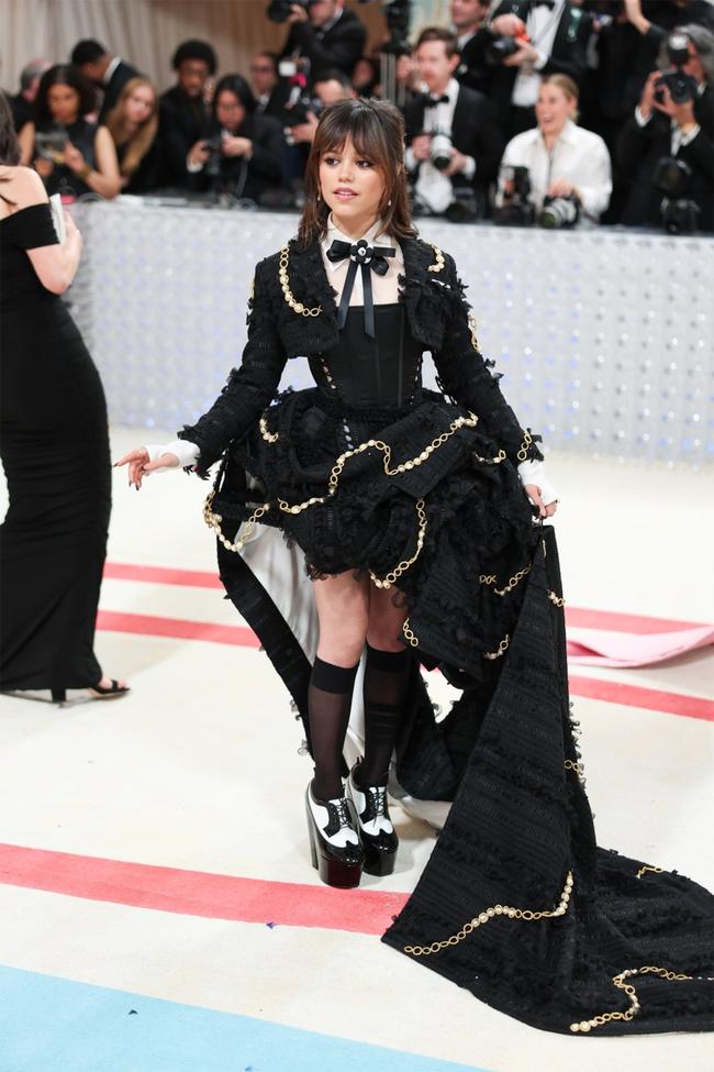 Jenna Ortega wears Thom Browne at the 2023 Met Gala.