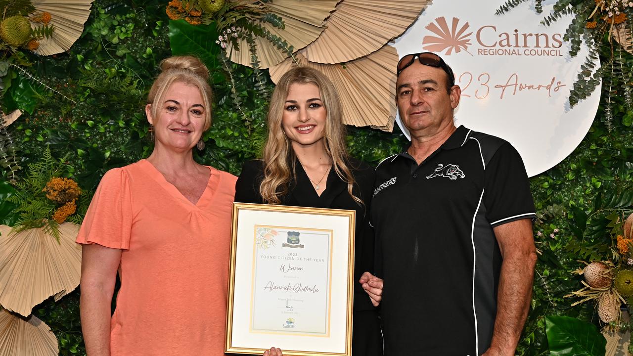 Jenny Giuffrida, Alannah Giuffrida and Jessy Giuffrida at the 2023 Cairns Regional CouncilÃ¢â&#130;¬â&#132;¢s Australia Day Awards Ceremony. Picture Emily Barker.