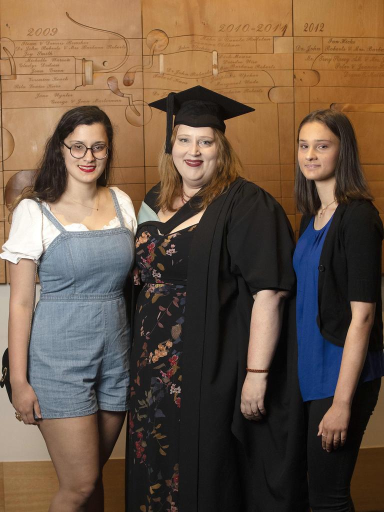 UTAS Graduations, Nikhita, Helen and Rohini Sharma at Hobart. Picture Chris Kidd