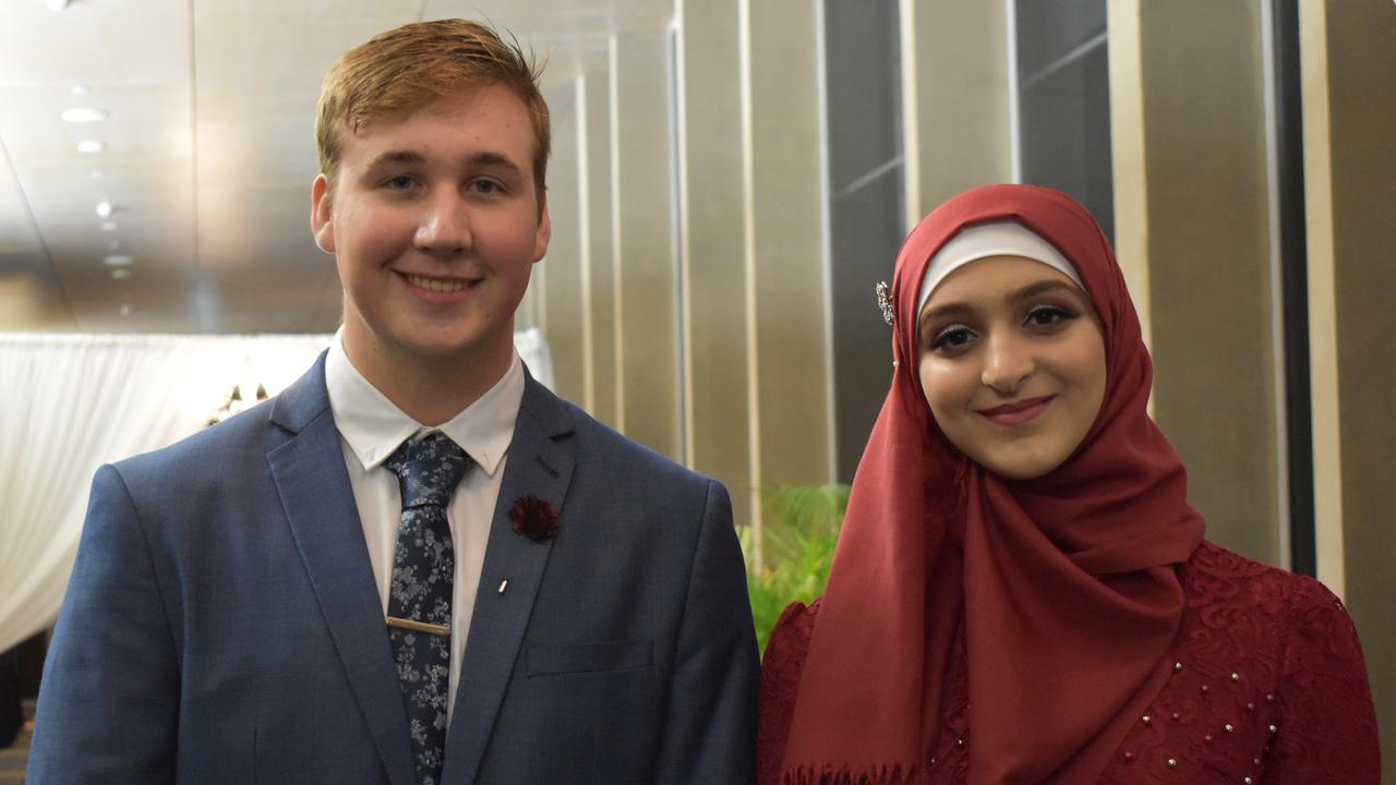 Johnathan Shelford and Dina Musameh at the Whitsunday Anglican School formal at the MECC on Saturday September 19. Picture: Zizi Averill