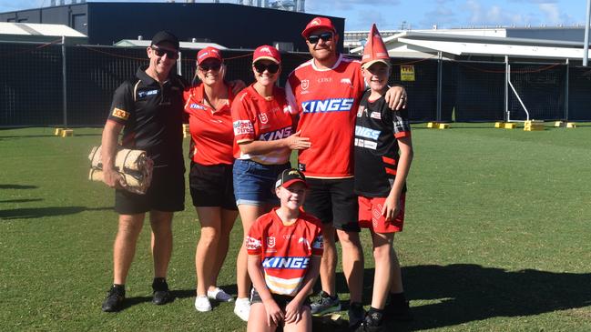 Spectators out and about to enjoy the Dolphins vs Titans NRL trial match at the Sunshine Coast Stadium. Picture: Eddie Franklin.