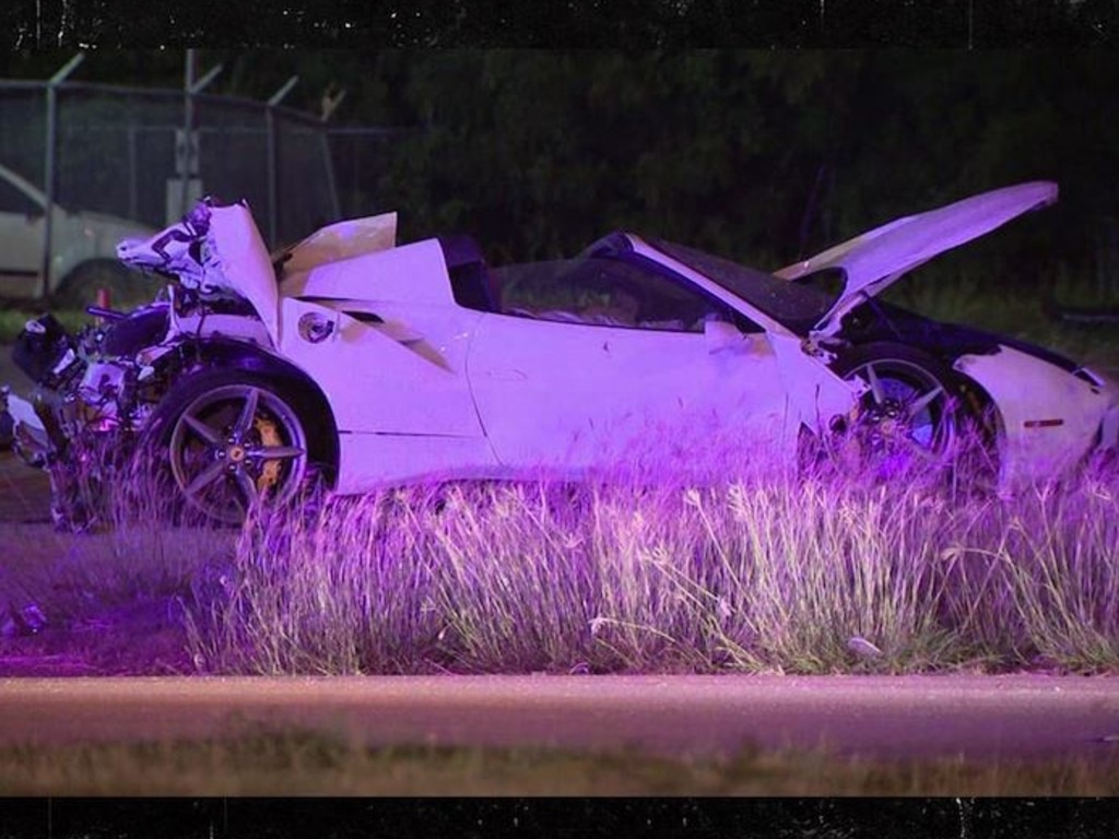 Boxing champion Errol Spence Jr’s car after the horror crash. Picture: Fox 4