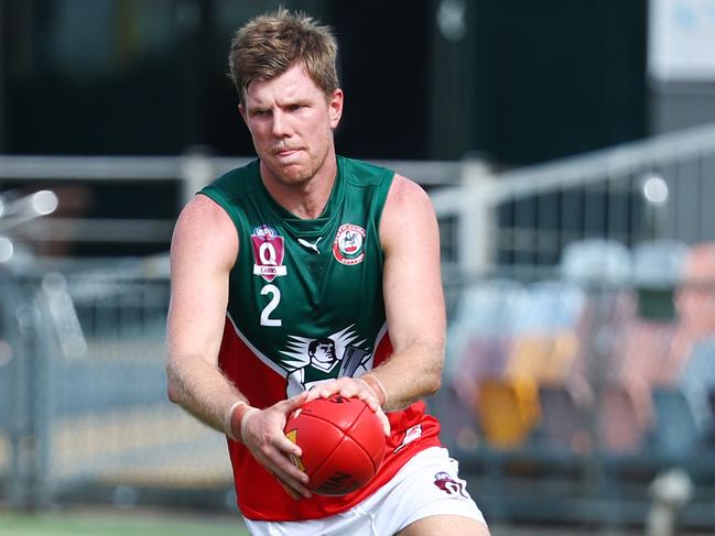 Cutters' Tom Fields in the AFL Cairns senior men's match between the Manunda Hawks and the South Cairns Cutters, held at Cazalys Stadium, Westcourt. Picture: Brendan Radke