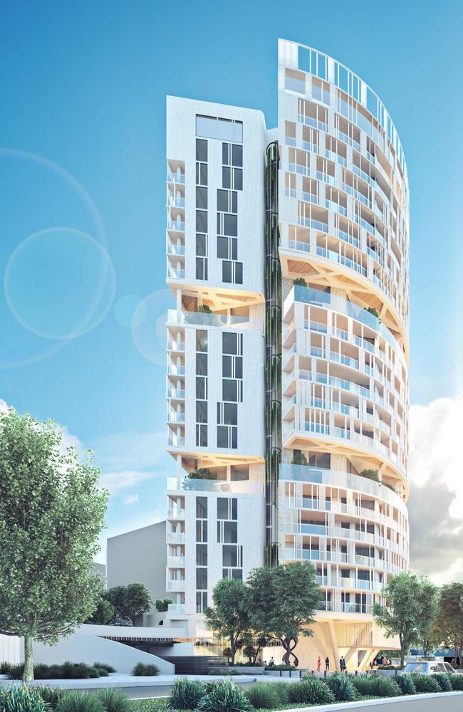 Artist’s impression of Mulpha’s 21-storey apartment complex at 2-6 Maitland Place.