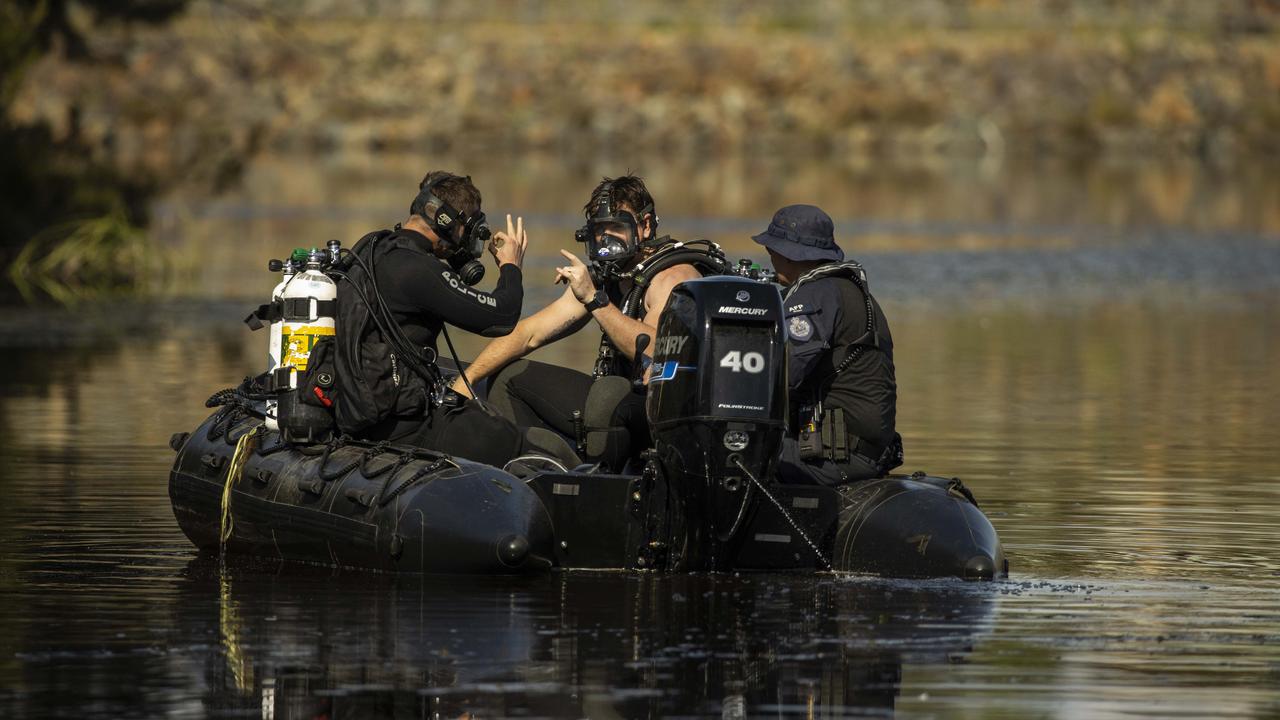 Police spent two days searching for the eight-year-old, after the bodies of his mother and brother were found on Saturday. Picture: NCA NewsWire / Gary Ramage