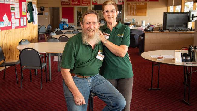 Volunteers Greg and Ann Stevens will run the Kangaroo Island BlazeAid operation from the Parndana Football Club. Picture: Brad Fleet