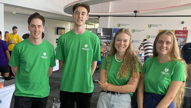 TOP TEAM: The winning student team from the SCU Faculty of Science and Engineering at the Lego Build were Max Den Exter, Jack Marr, Jazmin Bertuzzi and Shimay Clark.