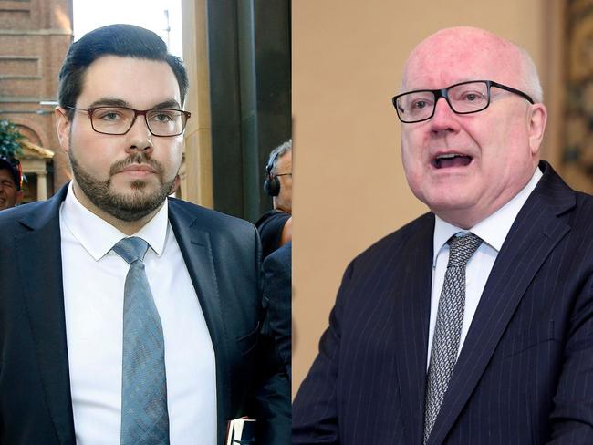 Bruce Lehrmann and George Brandis. Picture: NewsWire