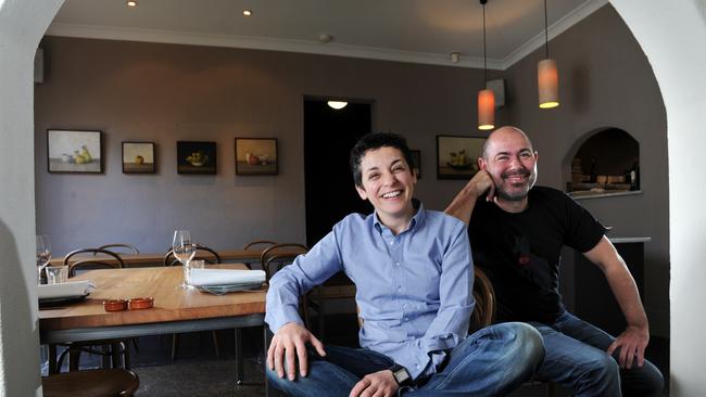 Restaurant owners Sharon Romeo and David Swain at Fino at Willunga in 2012.