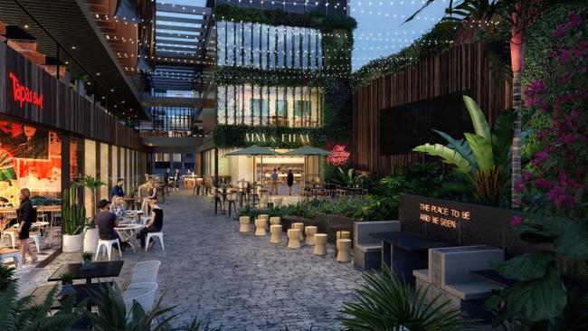 A dining precinct will be a first for the area and is planned for the first floor of the Westmead hotel and apartment building. Image: First Point Projects