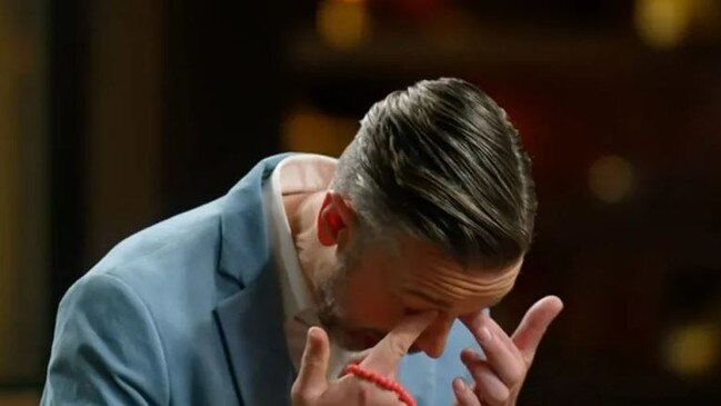 Jock Zonfrillo wiped away tears during the latest episode of MasterChef. Picture: Channel 10