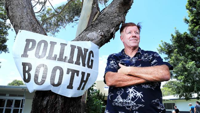 Wayne "Rabbit" Bartholomew on election day. Photo: Scott Powick.