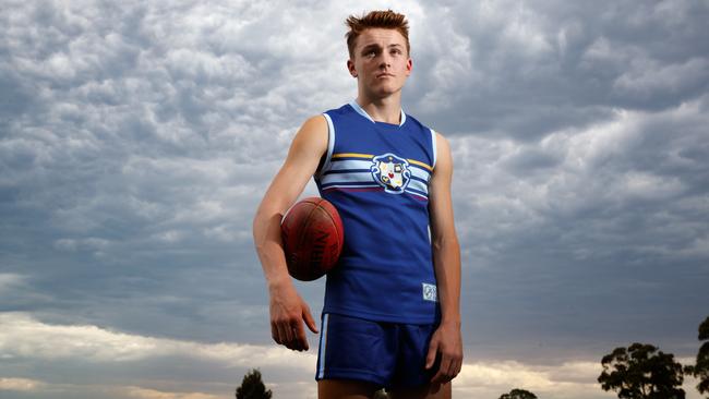 Sacred Heart College footballer Xavier Robins starred in his side’s victory against St Michael’s on Saturday. Picture: Matt Turner.