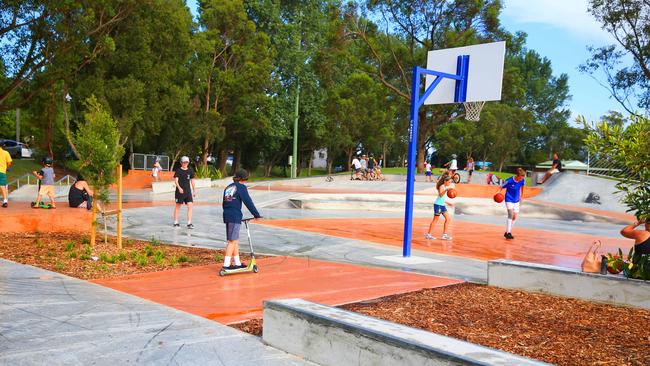 The section of road where the woman was hit by the ute is close to the skate park and basketball courts at St Matthews Farm Reserve at Cromer. File picture: Manly Daily.