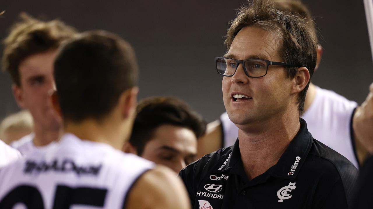 David Teague summoned a response after Carlton’s bad loss to North Melbourne. Picture: Michael Klein