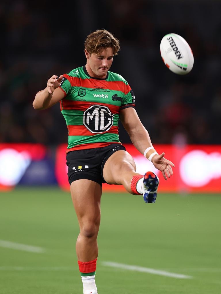 Jamie Humphreys kicked brilliantly in the win over the Dolphins as he looks to keep his spot in the team. Picture: Jason McCawley/Getty Images