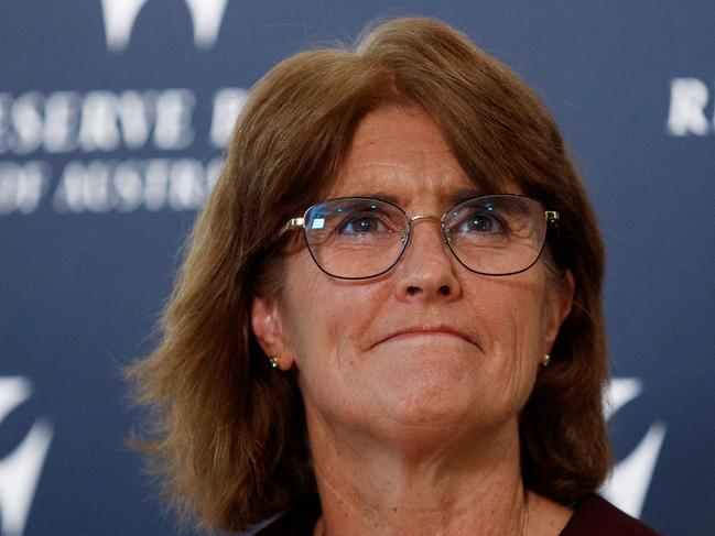 SYDNEY, AUSTRALIA - NewsWire Photos MAY 7, 2024:  RBA governor Michele Bullock addresses the media on Tuesday after the RBA board decision the leave the interest rates on hold. Picture: NCA NewsWire / Nikki Short