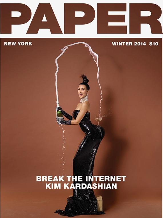 Kim Kardashian cover of Paper Magazine in November 2014 caused an internet frenzy. Picture: Supplied