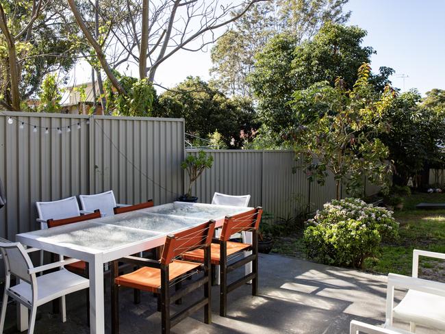 The patio at the Maroubra house before … Picture supplied by Foxtel.