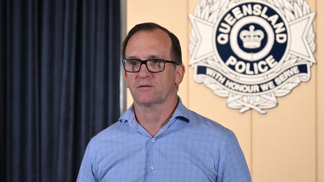 Detective Senior Sergeant Mick Gooiker, head of the Cairns Child Protection Investigation Unit, provides an update on Operation Kalahari. Picture:Emily Barker