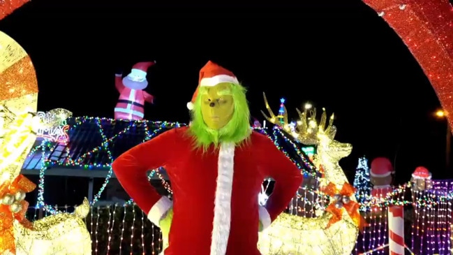 Winter wonderland: ‘Grinch’ transforms Brisbane yard into Christmas snowscape