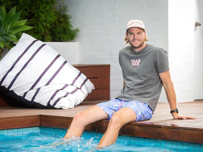 Former AFL star Jack Watts is back in Melbourne and focusing his time on his fashion brand Skwosh. Picture: Mark Stewart