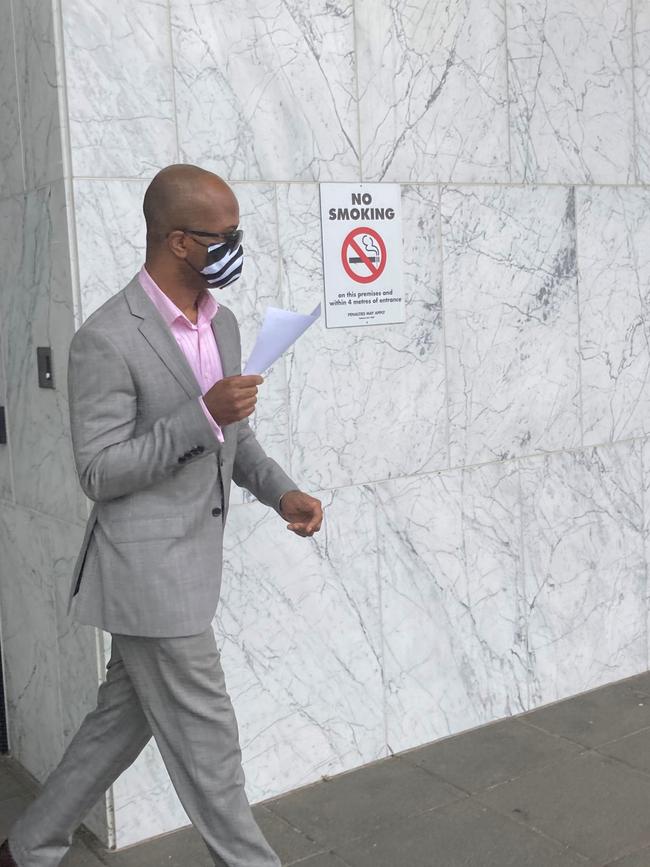 Obiyo Chigozie Nwigwe, leaving the Ballarat County Court after a previous hearing.