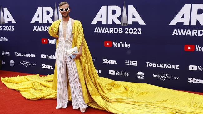 Jamie Azzopardi on the red carpet of the 2023 ARIA Awards. Picture: Jonathan Ng