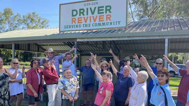 Community rallies at Gin Gin Driver Reviver site, in protest against its closure.