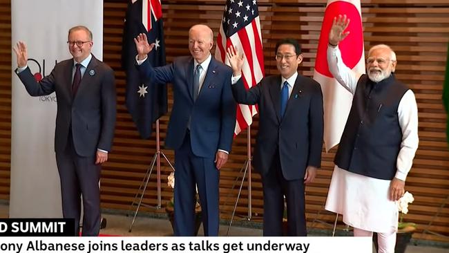 Anthony Albanese, Joe Biden, Japanese Prime Minister Fumio Kishida and India’s PM Narendra Modi.