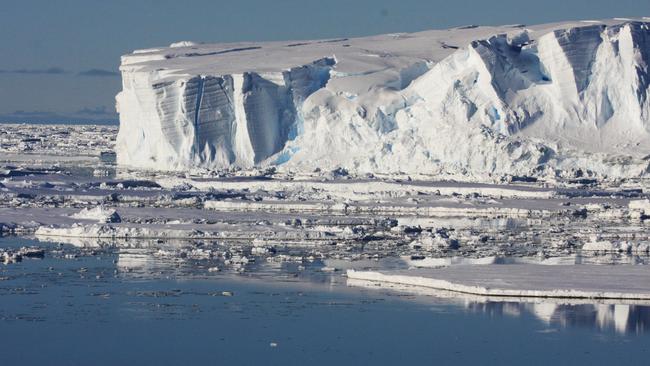 There’s enough ice below sea level in the Totten Glacier, pictured, to raise global sea levels by 3.5m, but this is likely to take centuries to occur.