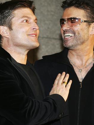 George Michael and his then partner Kenny Goss. Picture: Getty