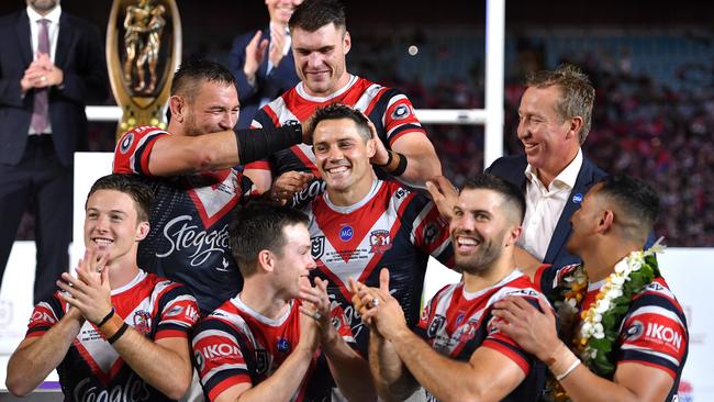 Only one of these men won’t be there again next season. Photo: AAP Image/Dan Himbrechts