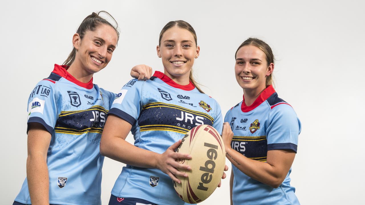 Western Clydesdales BMD Premiership players (from left) Tess Littleton, Taylor Fenton and Caitlin Nolan. Picture: Kevin Farmer