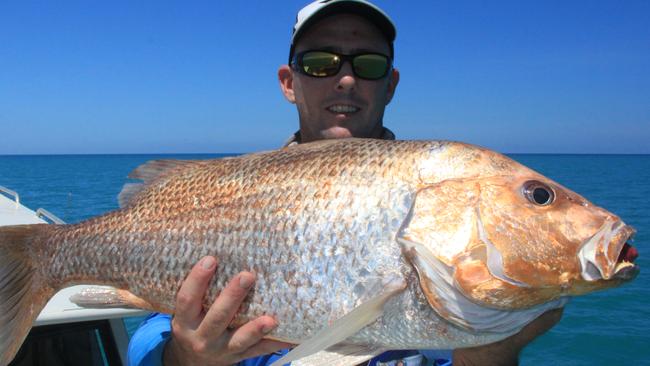 Kane Dysart with a 73cm golden snapper