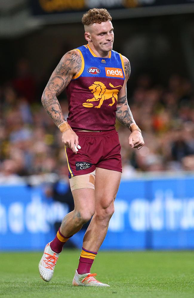 The look on Mitch Robinson’s face says it all. Picture: AFL Photos/Getty Images