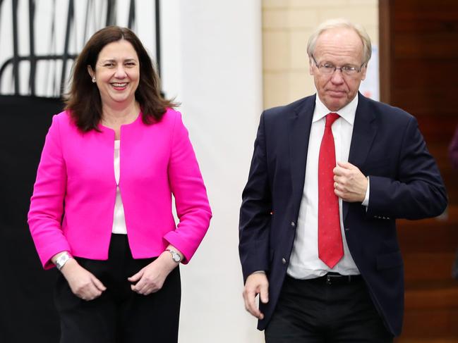 Premier Annastacia Palaszczuk and Peter Beattie. Picture: Nigel Hallett