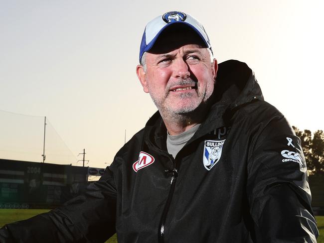 Bulldogs rugby league coach Dean Pay poses for a portrait at Belmore Oval, ahead of the Bulldogs V Parra game this weekend. Picture: Brett Costello