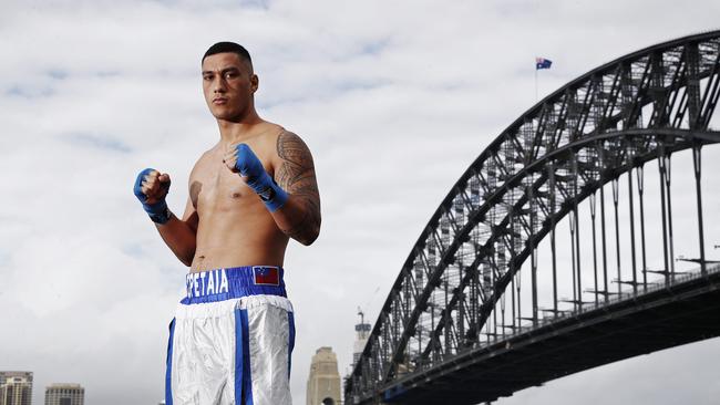 SUNDAY TELEGRAPH - 7/3/20 Australian boxer Jai Opetaia pictured at Kirribilli today to announce that he is in line to fight Heavyweight Tyson Fury next year. Picture: Sam Ruttyn