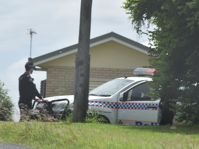 Police stationed in Monkland in search of Gympie murder suspect on Monday morning.