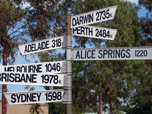 NRM Weekend. Direction signs in town, Port Ogasta, South Australia. Photo: iStock