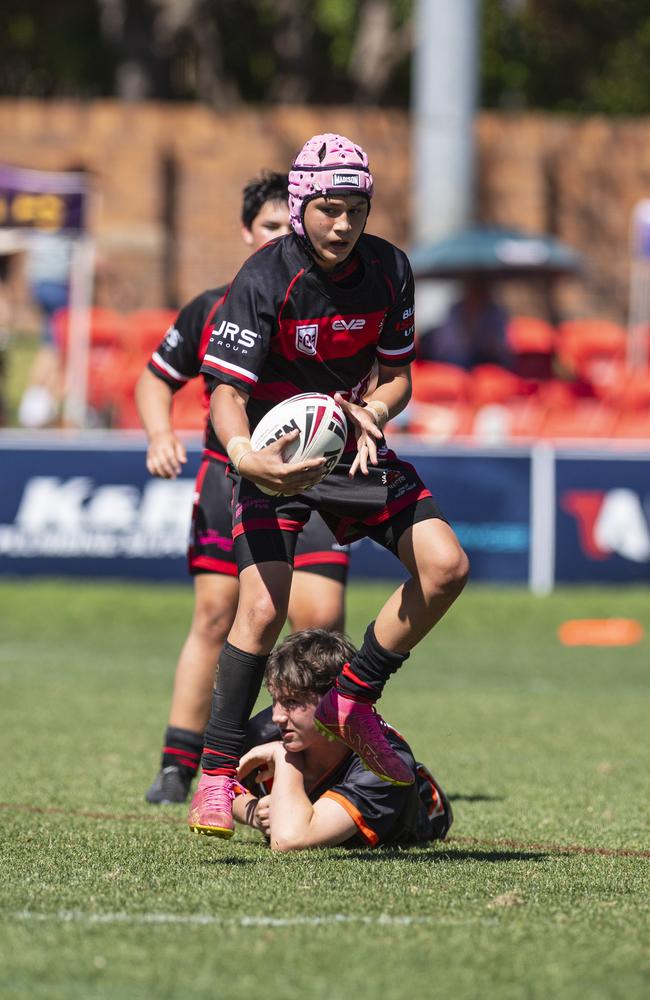 Hunter Collins of Valleys against Southern Suburbs in U13/14 boys Toowoomba Junior Rugby League grand final at Toowoomba Sports Ground, Saturday, September 7, 2024. Picture: Kevin Farmer