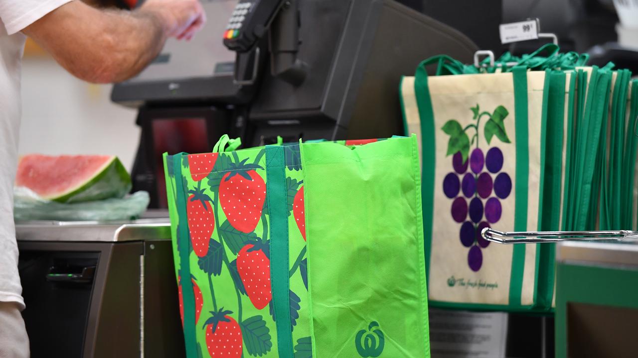 Traditional green bags need to be used more than 20 times to equal the environmental footprint of a thin plastic bag uses just twice. Picture: AAP Image/Joel Carrett.