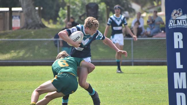 Xavier Kerrisk is tackled. Picture: Matthew Forrest