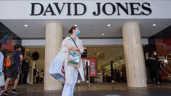 David Jones’ interim profit dropped almost 50 per cent, but its South African owner expects conditions to improve as restrictions ease and consumer confidence grows. Picture: Luis Enrique Ascui