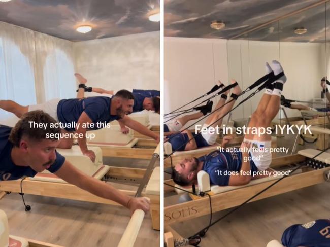 Sydney soccer team "humbled" by pilates class. Picture: Supplied.