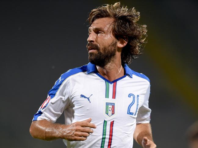 FLORENCE, ITALY - SEPTEMBER 03: Andrea Pirlo of Italy looks on during the EURO 2016 Group H Qualifier match between Italy and Malta on September 3, 2015 in Florence, Italy. (Photo by Claudio Villa/Getty Images)